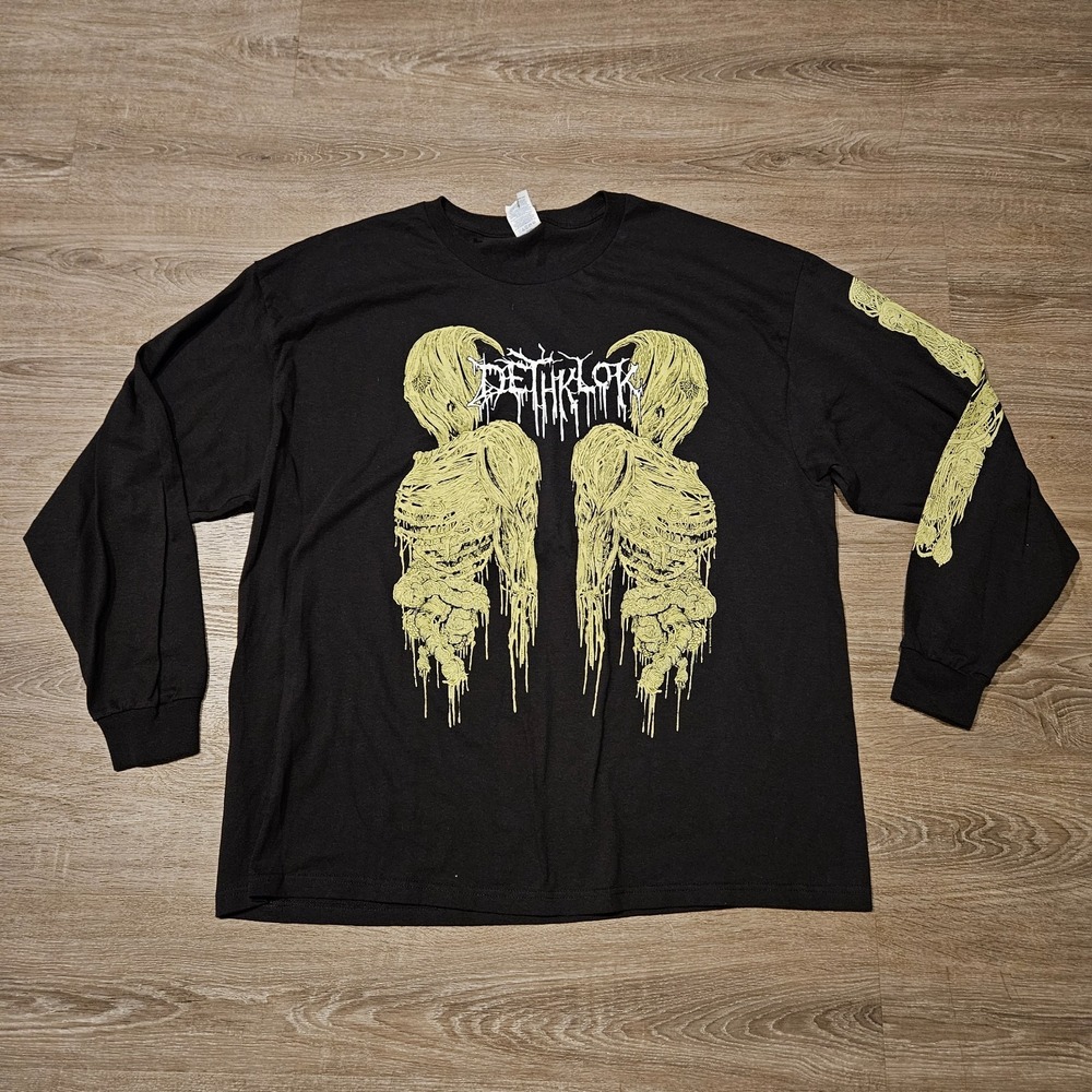 Vintage 2009 Adult Swim Metalocalypse Dethklok Long Sleeve T Shirt Black 2XL Ban